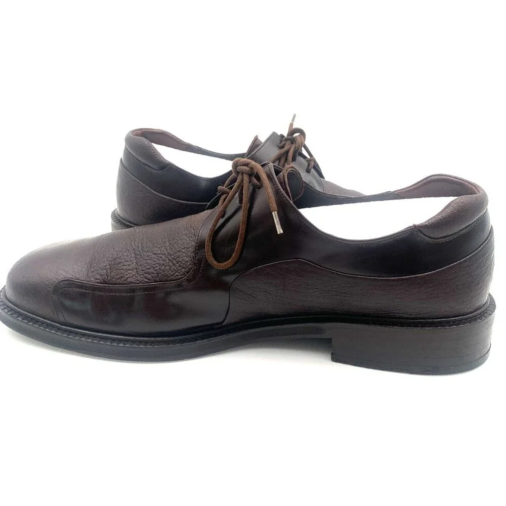 Mezlan Picasso Shoes Mens Size 11M Brown Leather Oxford Y2K Square Toe Lace Up